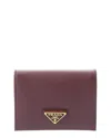 Prada Small Saffiano Leather Bifold Wallet In Red