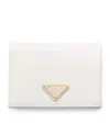 Prada Small Saffiano Leather Bifold Wallet In White