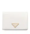Prada Small Saffiano Leather Bifold Wallet In White