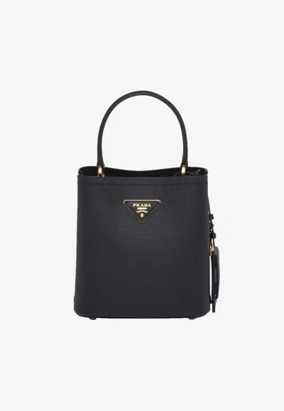 PRADA SMALL SAFFIANO LEATHER BUCKET BAG
