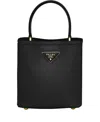 Prada Small Saffiano Leather Bucket Bag In Black