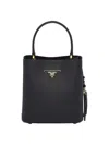 Prada Small Saffiano Leather Bucket Bag In Black