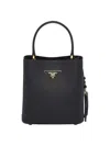 Prada Small Saffiano Leather Bucket Bag In Black