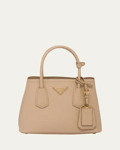 Prada Small Saffiano Leather Top-handle Bag In F0lj4 Nero Fuoco