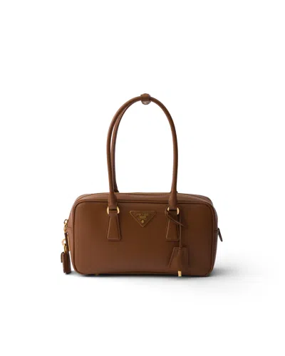 Prada Small Saffiano Leather Top-handle Bag In Brown