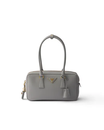 Prada Small Saffiano Leather Top-handle Bag In Gray