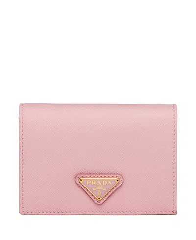 Prada Small Saffiano Leather Wallet In Brown