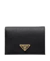 Prada Small Saffiano Leather Wallet In Black