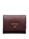 Prada Small Saffiano Leather Wallet In Brown