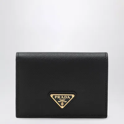 Prada Small Saffiano Leather Wallet In Black