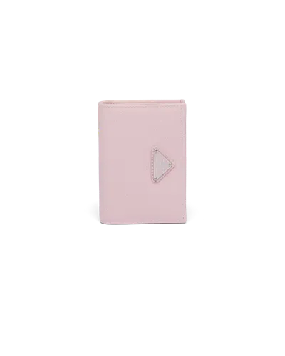 Prada Small Saffiano Leather Wallet In Alabaster