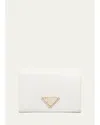 Prada Small Saffiano Leather Wallet In Bianco