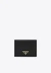 Prada Small Saffiano Leather Wallet In Black
