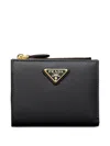 Prada Small Saffiano Leather Wallet In Black