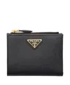 Prada Small Saffiano Leather Wallet In Black