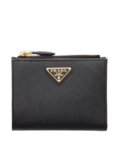Prada Small Saffiano Leather Wallet In Black
