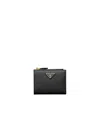 Prada Small Saffiano Leather Wallet In Black