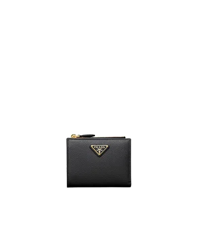 Prada Small Saffiano Leather Wallet In Black