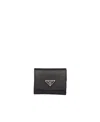 Prada Small Saffiano Leather Wallet In Black