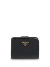 Prada Small Saffiano Leather Wallet In Black