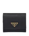 Prada Small Saffiano Leather Wallet In Black