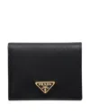 Prada Small Saffiano Leather Wallet In Black