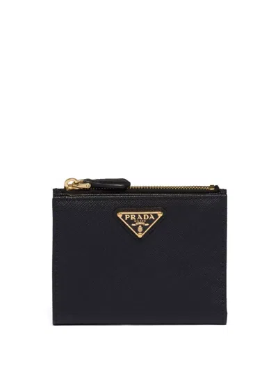 Prada Small Saffiano Leather Wallet In Black