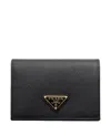 Prada Small Saffiano Leather Wallet In Black