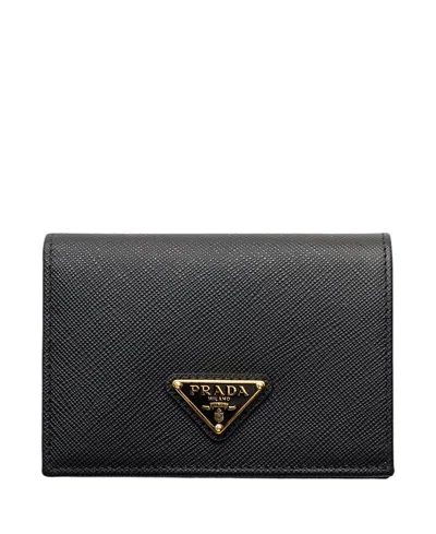 Prada Small Saffiano Leather Wallet In Black