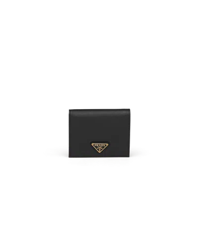 Prada Small Saffiano Leather Wallet In Black