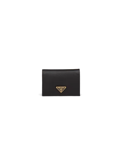 Prada Small Saffiano Leather Wallet In Black