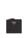 Prada Small Saffiano Leather Wallet In Black