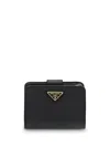 Prada Saffiano Leather Bi-fold Wallet In Black