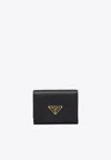 Prada Small Saffiano Leather Wallet In Black