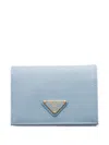 Prada Small Saffiano Leather Wallet In Blue