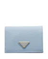 Prada Small Saffiano Leather Wallet In Blue