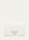 Prada Small Saffiano Leather Wallet In F0009 Bianco