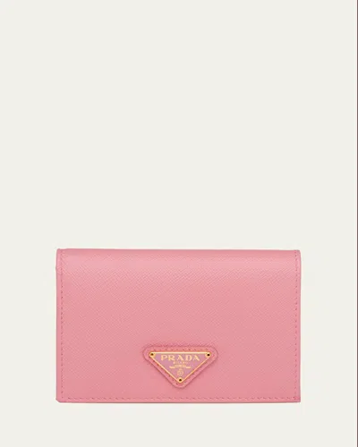 Prada Small Saffiano Leather Wallet In F0018 Naturale