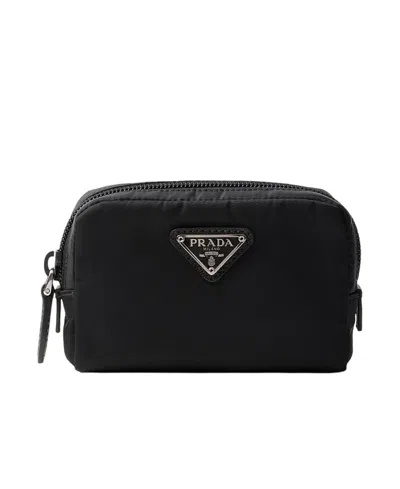 Prada Small Saffiano Leather Wallet In Gray
