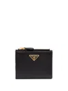 Prada Small Saffiano Leather Wallet In Nero