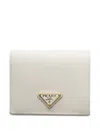 Prada Small Saffiano Leather Wallet In Neutral