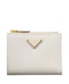 Prada Small Saffiano Leather Wallet In Neutral