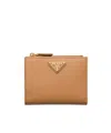 Prada Small Saffiano Leather Wallet In Nude