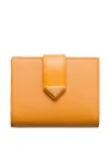 Prada Small Saffiano Leather Wallet In Orange