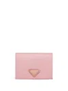 Prada Small Saffiano Leather Wallet In Pink