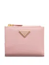 Prada Small Saffiano Leather Wallet In Pink