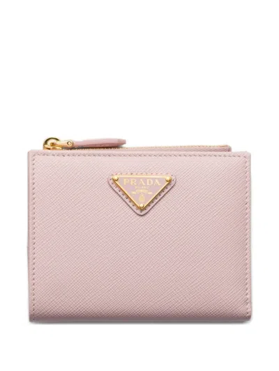Prada Small Saffiano Leather Wallet In Pink