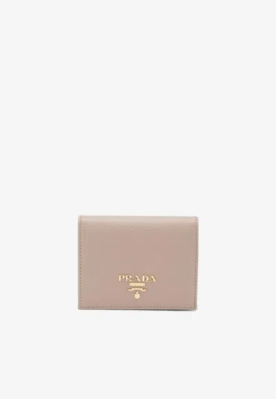 Prada Small Saffiano Leather Wallet In Pink