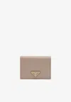 Prada Small Saffiano Leather Wallet In Neutral