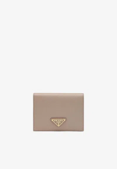 Prada Small Saffiano Leather Wallet In Pink